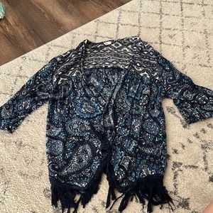 Blue Hollister kimono coverup